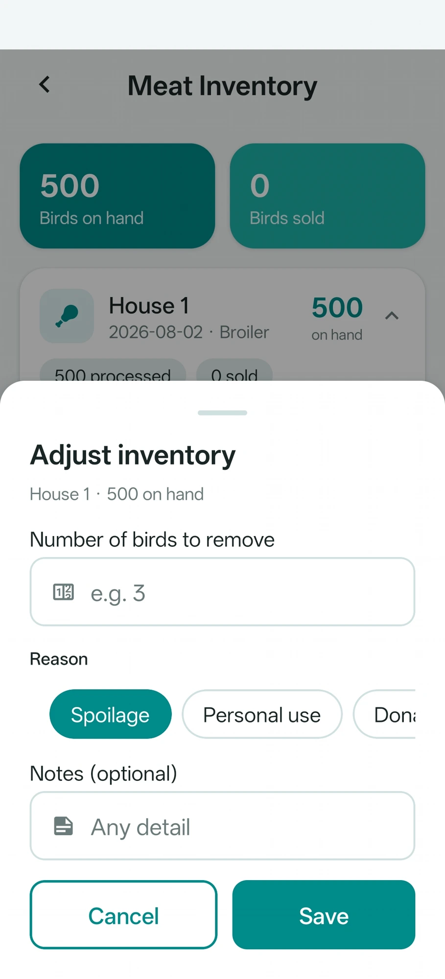 Sell from inventory